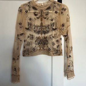 Zara limited edition beaded top